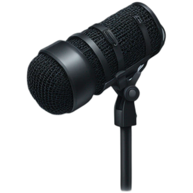 Dark microphone emoji