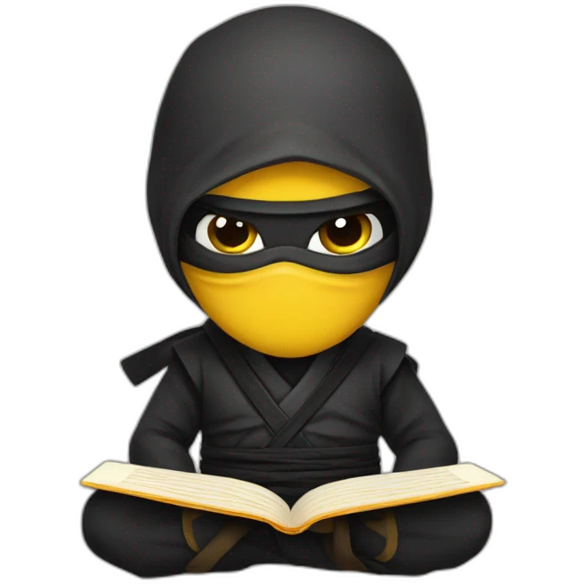 ninja reading book emoji