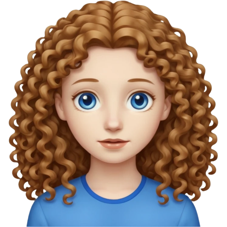 long hair light brown curly pale skin emoji