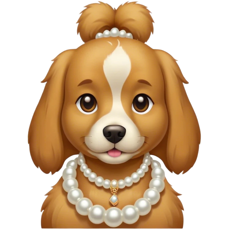Dog wearing pearl necklace  emoji