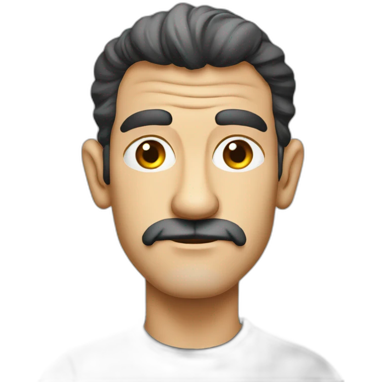 thin face antonio banderas cartoon wearing shirt emoji