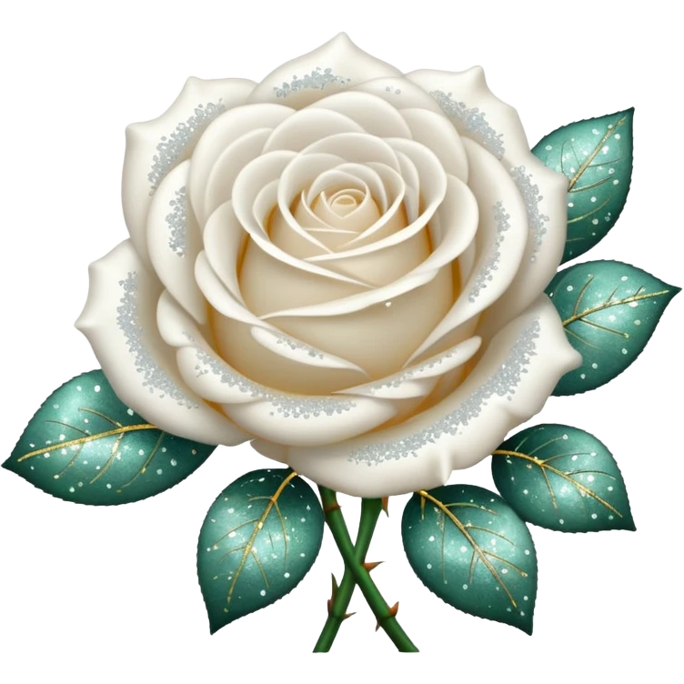 Glitter White Roses emoji