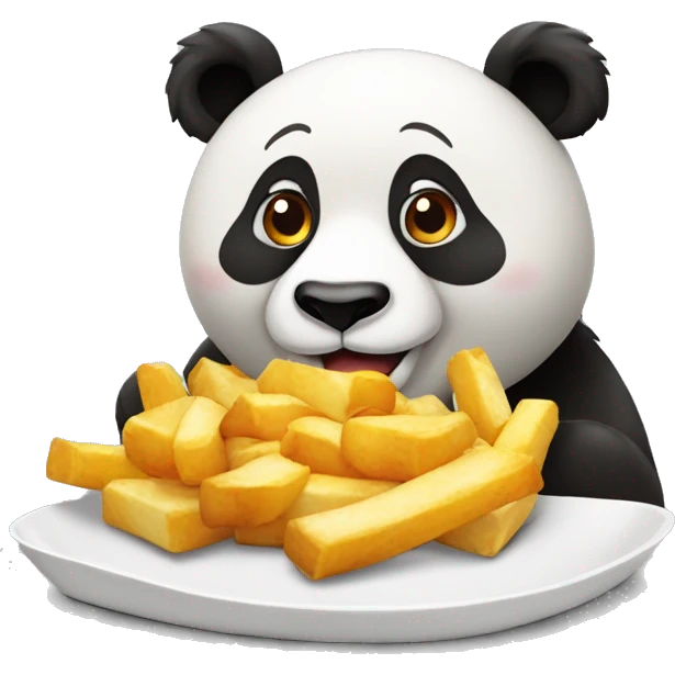 Potine qui porte un panda qui mange de la poutine  emoji