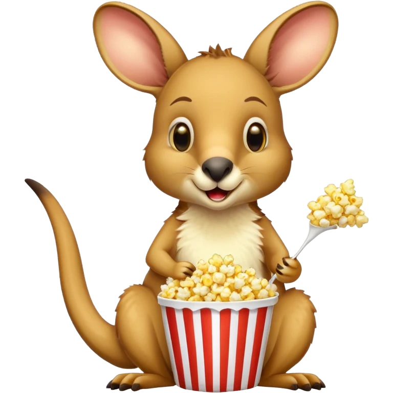 Kangaroo eating popcorn  emoji