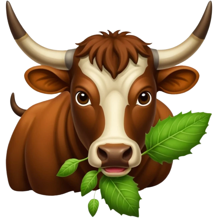 Longhorn Bull eating buckeye leaf emoji