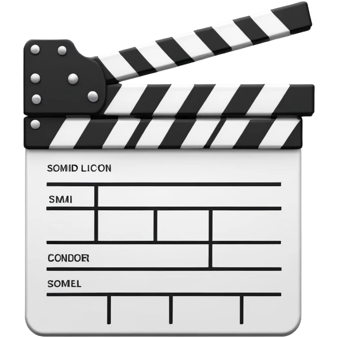 clapperboard reduced to two intersecting lines, ultra minimal emoji