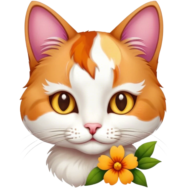 cat with a flower emoji