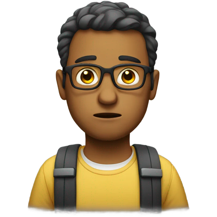 A sad nerd  emoji