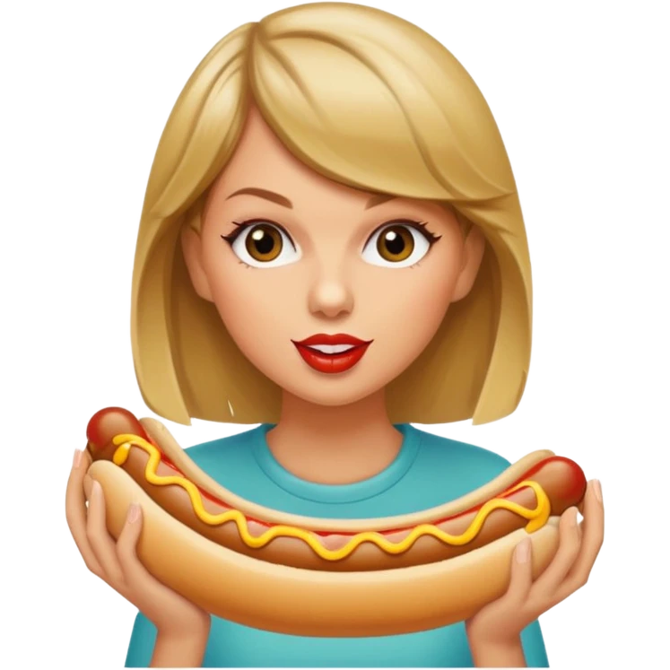 TaylorSwift eats hotdog emoji