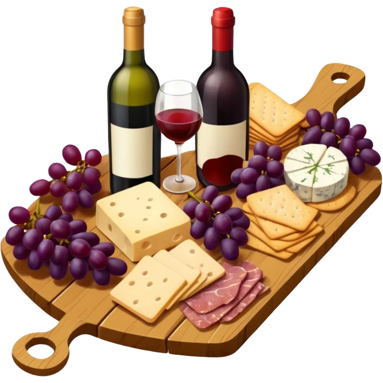 charcuterie board with wine emoji