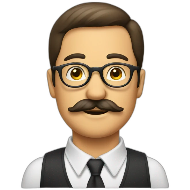 A fake mustache and glasses emoji