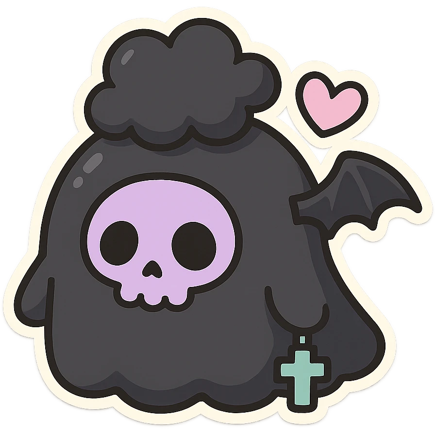 pastel goth black object emoji