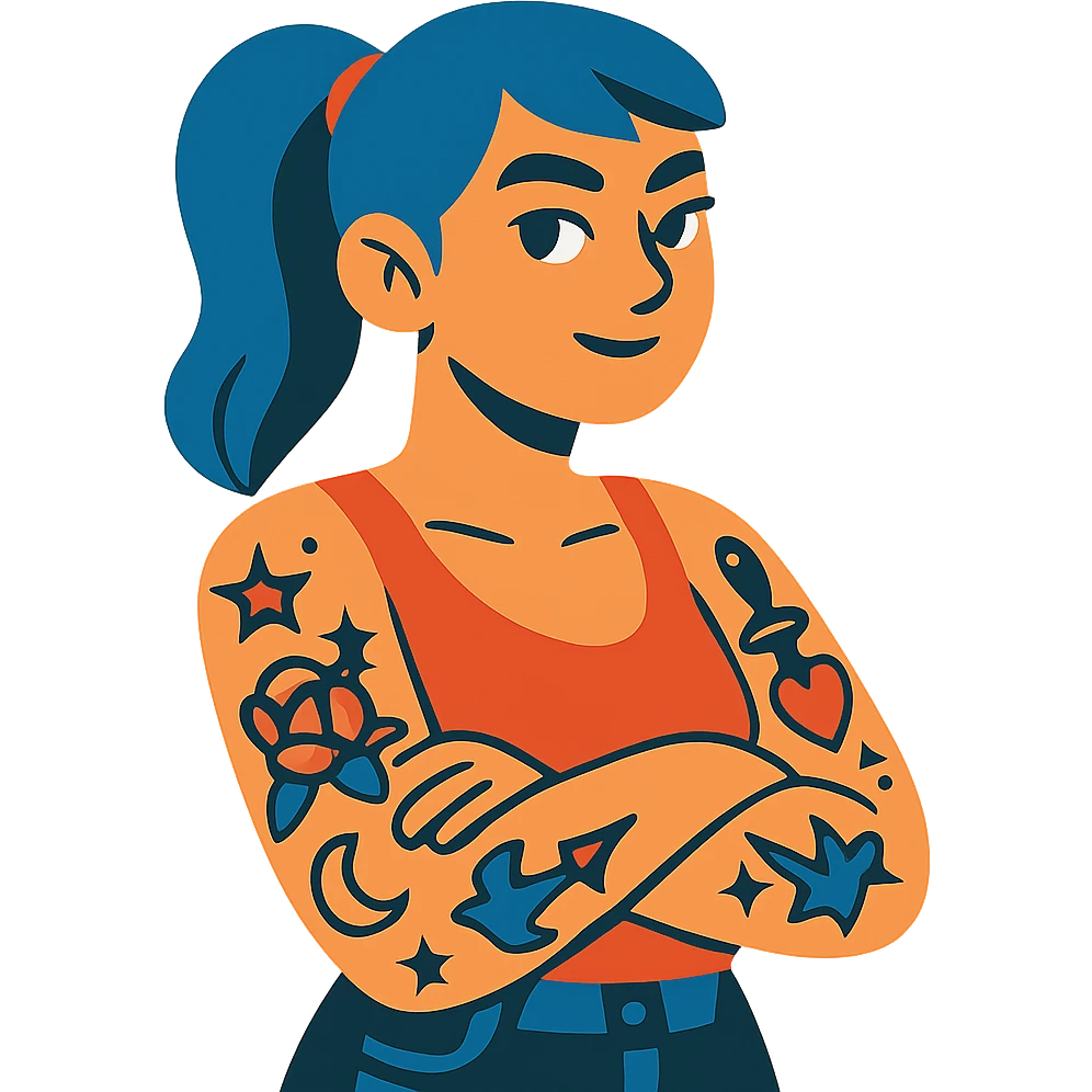 tattooed girl emoji
