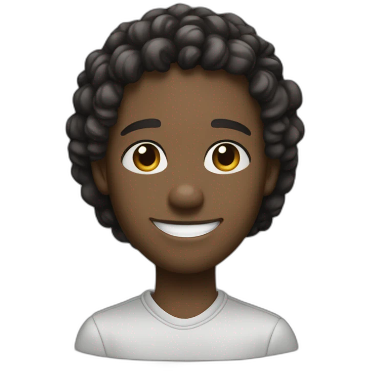 Create a innocent white student with big smile and puppy eyes emoji