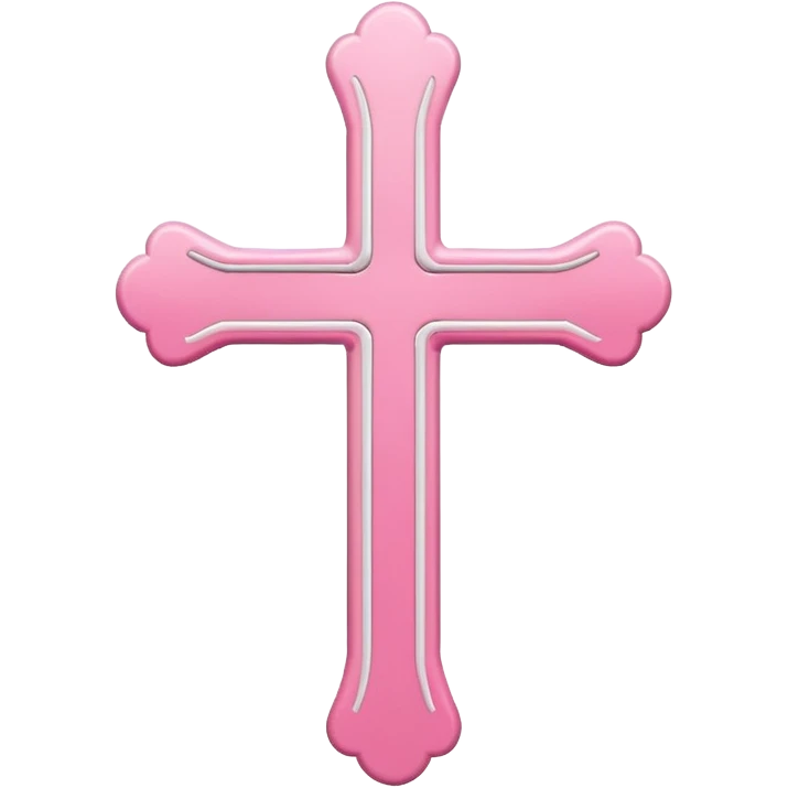Pink and white simple cross emoji