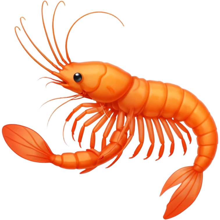 simple and cute orange shrimp emoji