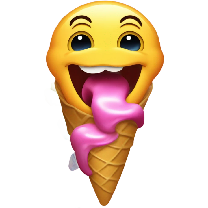 Snake  eating ice cream emoji