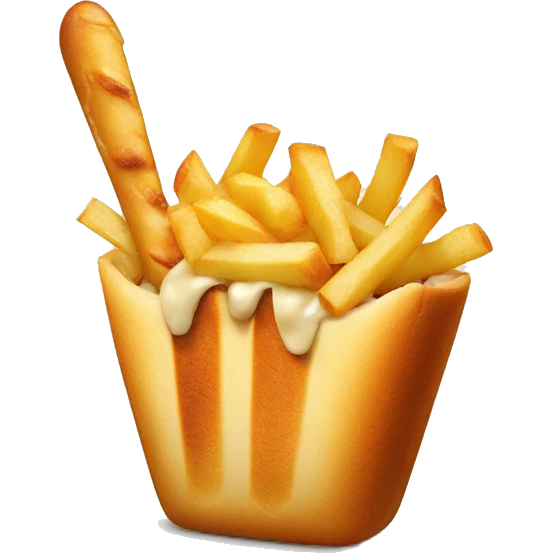 Poutine qui mange une baguette  emoji