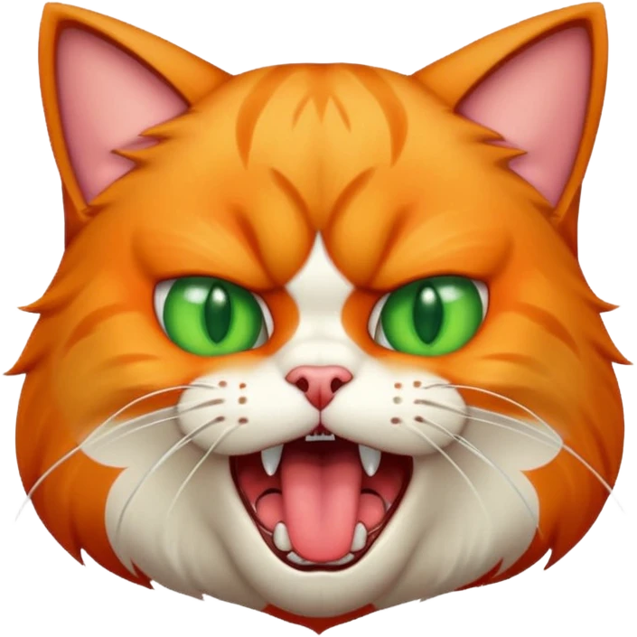 An angry cat with tongue out emoji
