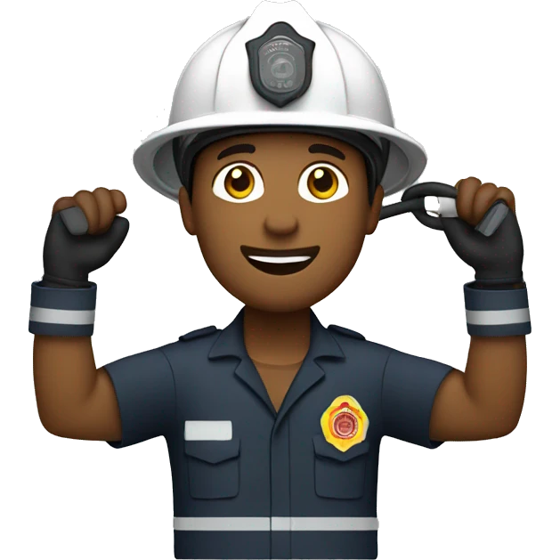 Firefighter holding charging cable  emoji