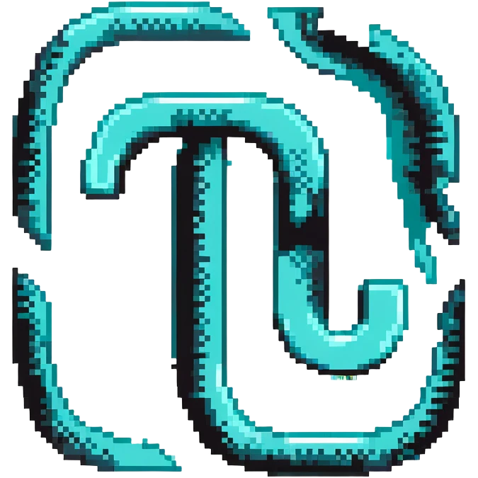 TikTok logo with black and turquoise glitch effect emoji