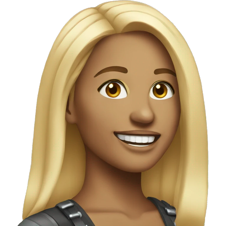 smiling blonde with earrings outdoors emoji