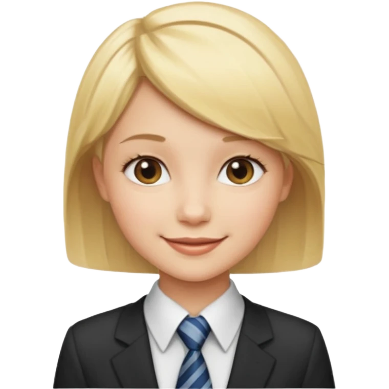 blonde girl short hair with tie  emoji