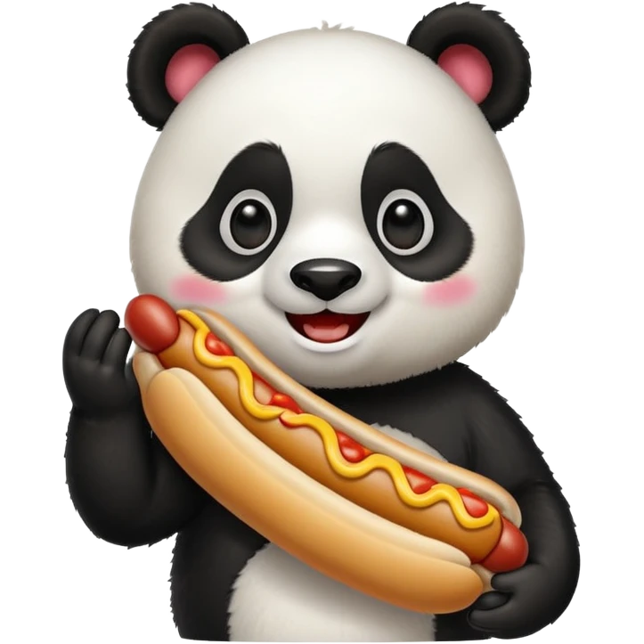 panda holding single hotdog emoji