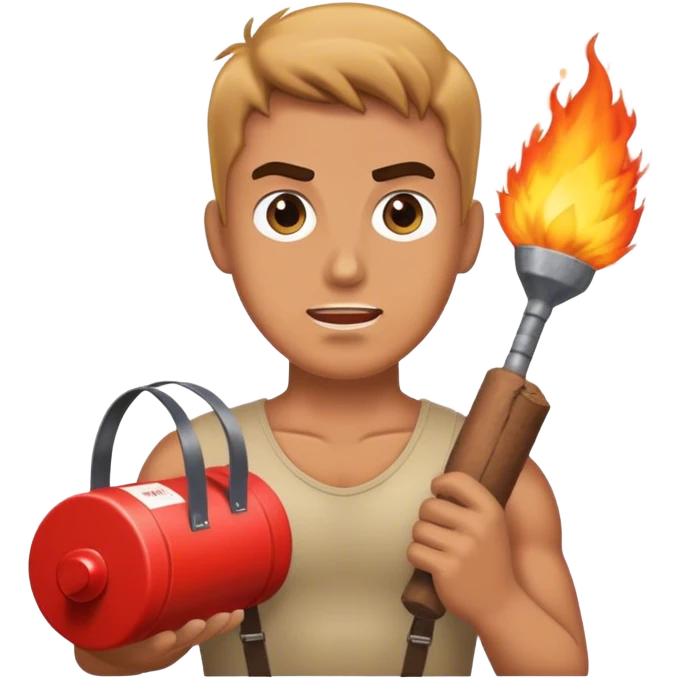 Man holding dynamite emoji