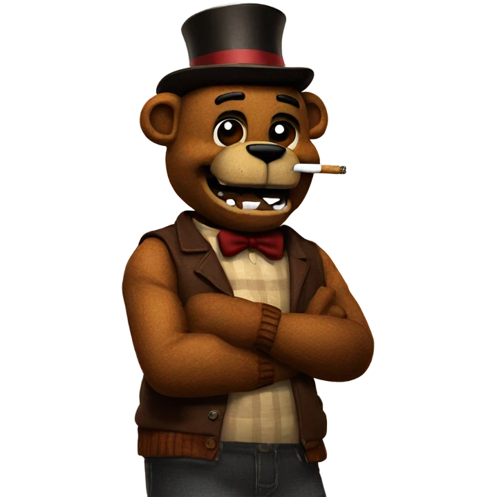 Freddy Fazbear with a cigarette  emoji