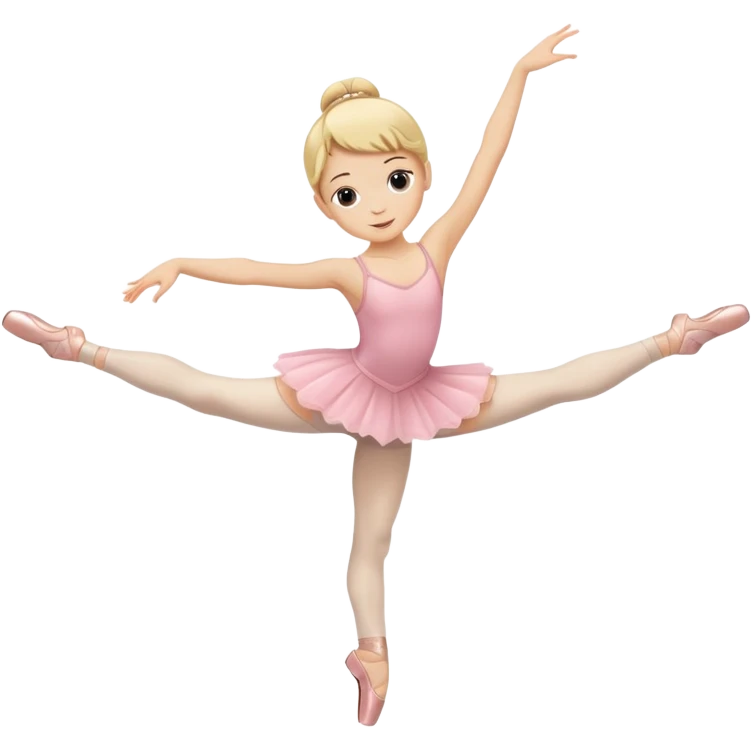 blonde kid-like ballet dancer doing a split emoji