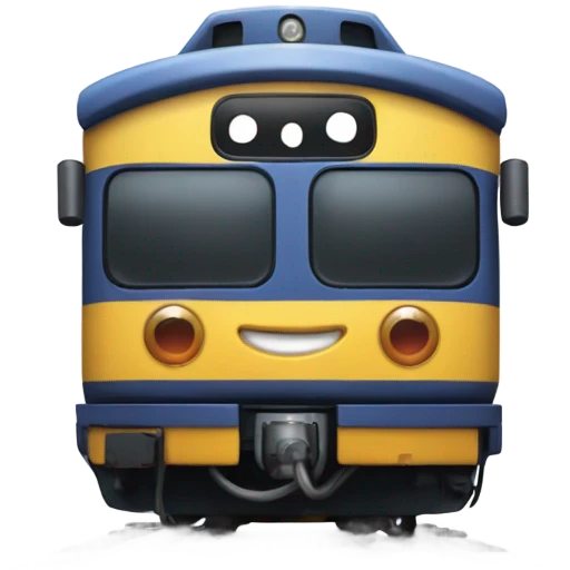 A electric locomotive (With little Kirby eyes on the front of the train) emoji