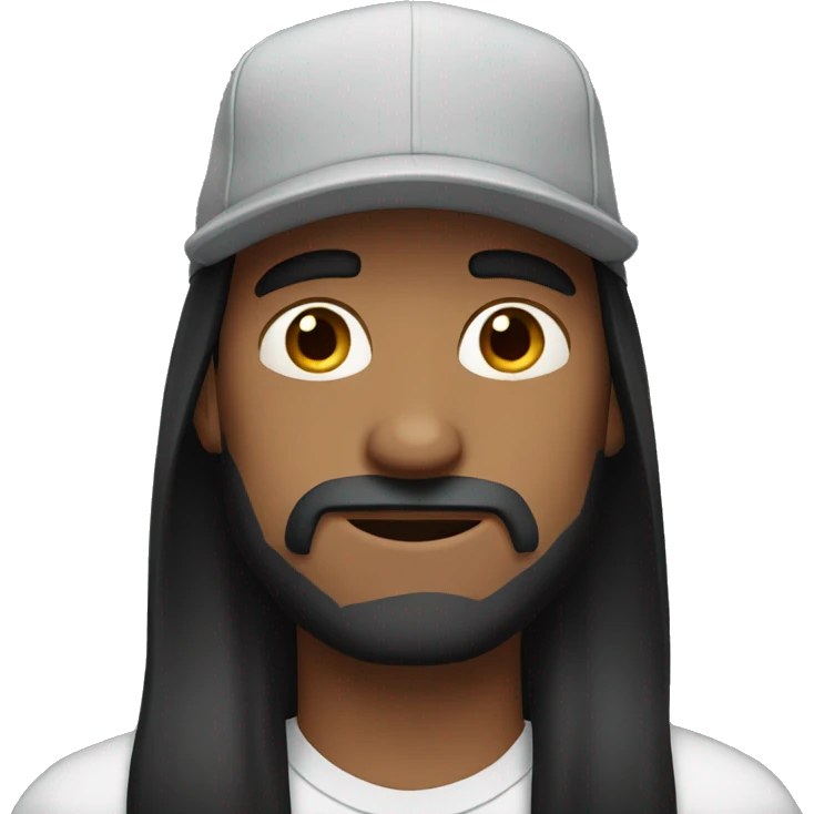 Guy with long dark hair in a cap emoji