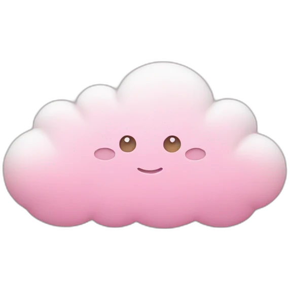Cloud around pastel pink hearts emoji