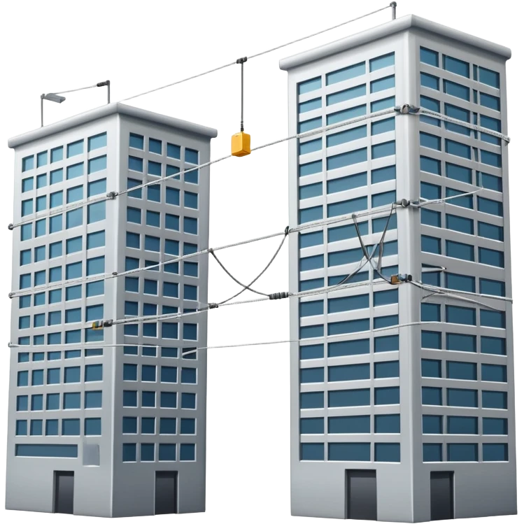 tightrope between two buildings
 emoji