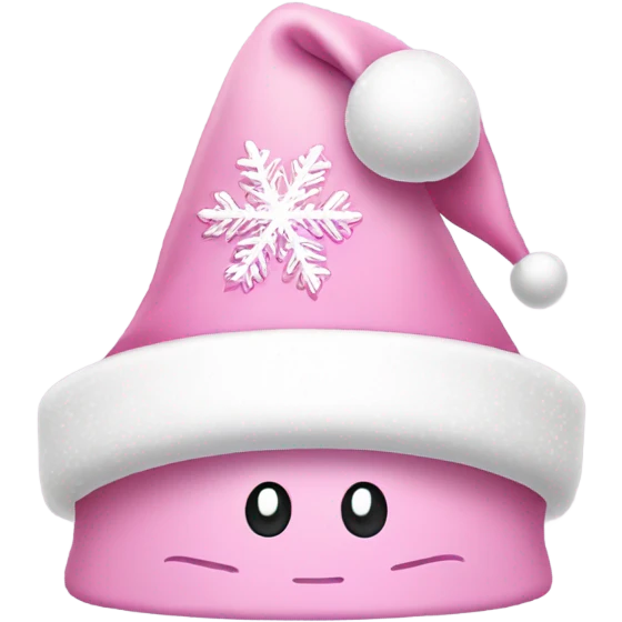 Light pink Santa hat with sparkly snowflakes  emoji