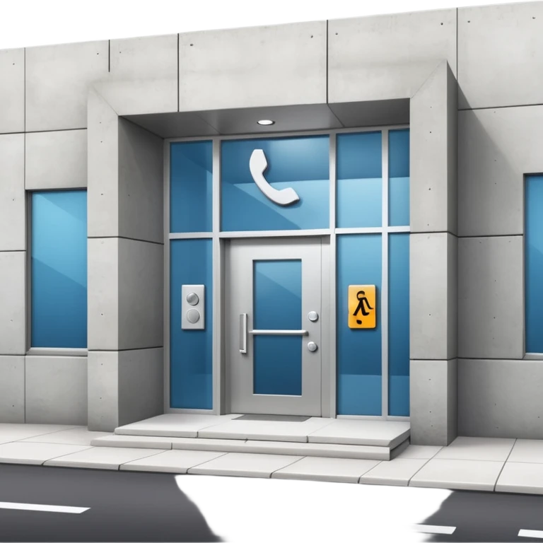 empresa prédio com placa de acessibilidade para cego emoji