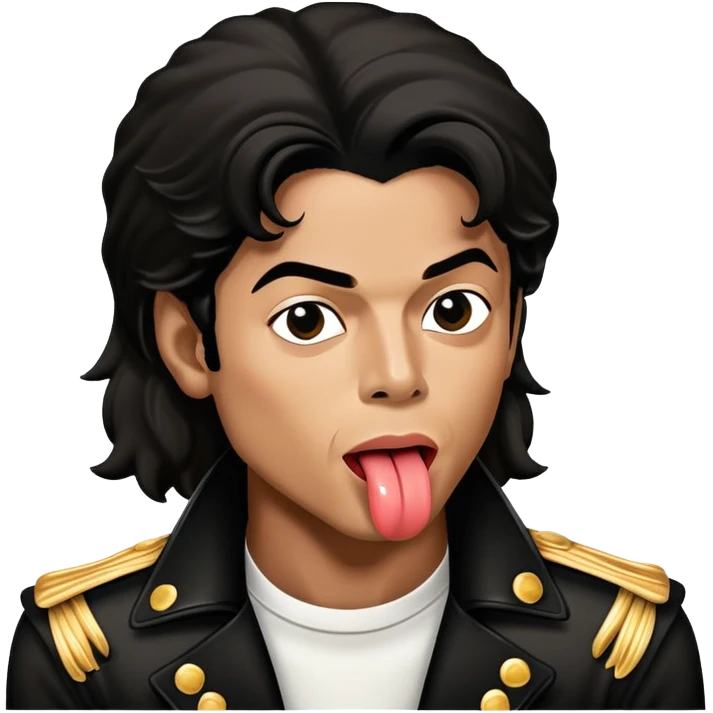 Michael Jackson waggling his tongue back and forth emoji