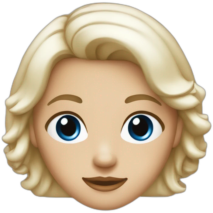 fille blanche avec cheveux au carré bruns et yeux bleus emoji
