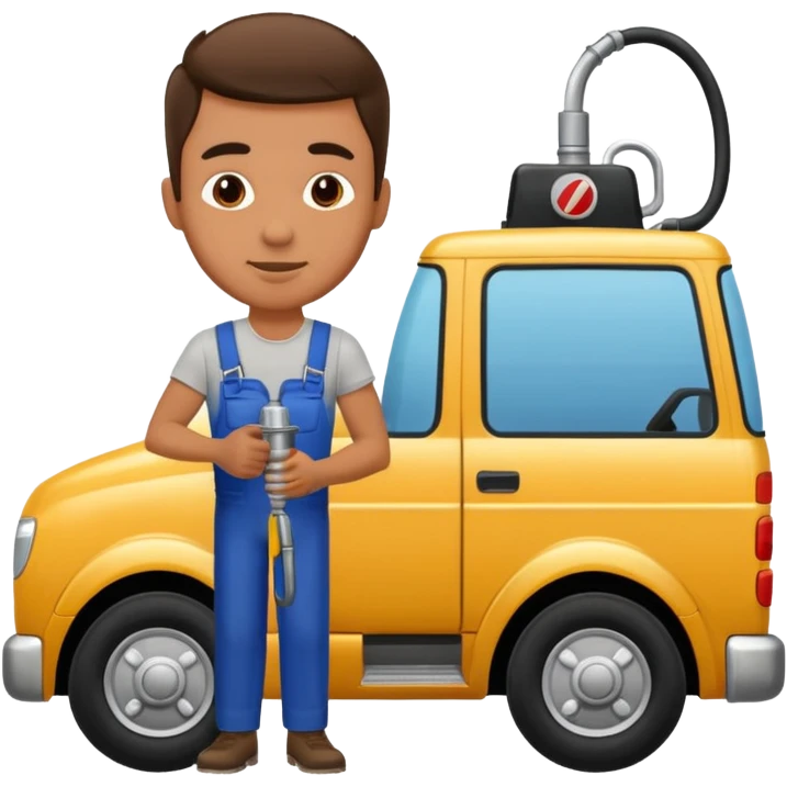 Homme met de l'essence dans le camion emoji