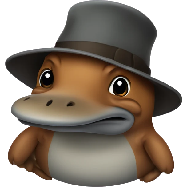 Platypus wearing a hat emoji