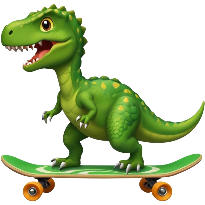 Dinosaur on a skateboard emoji