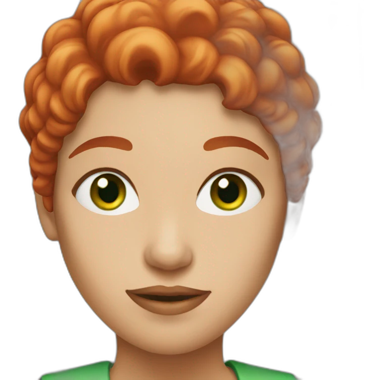 Red hair woman with green eyes emoji