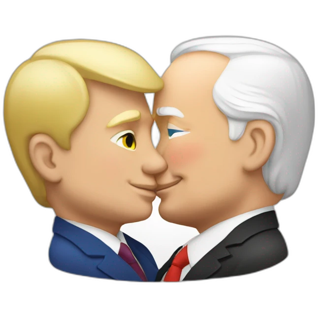 trump and putin kissing, LGBTQ+ friendly, positivity, inclusiveness emoji