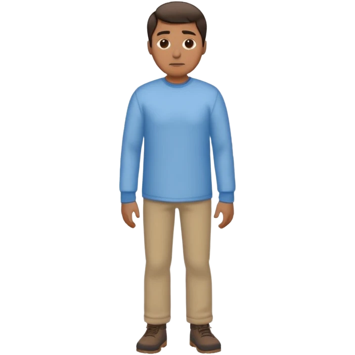 man with a full body and a long-sleeve shirt in the cold emoji