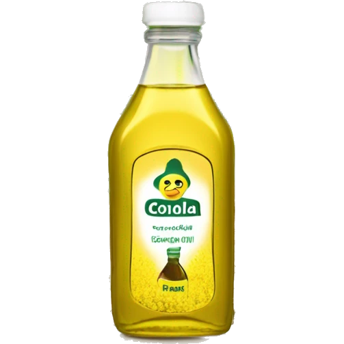 a single bottle of rapeseed oil with conola plant emoji
