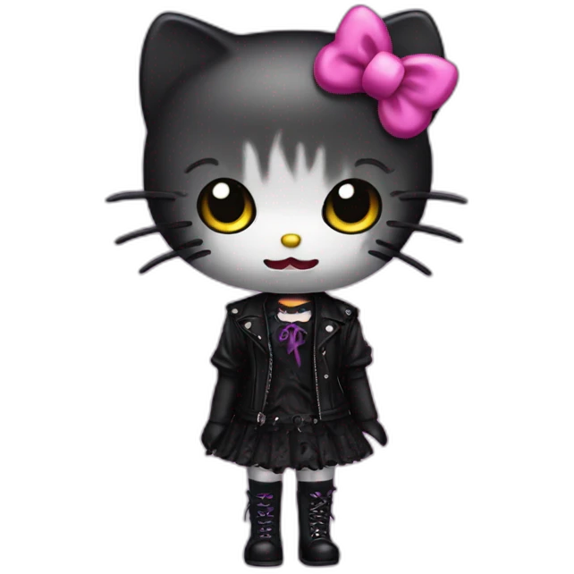hello kitty goth emoji