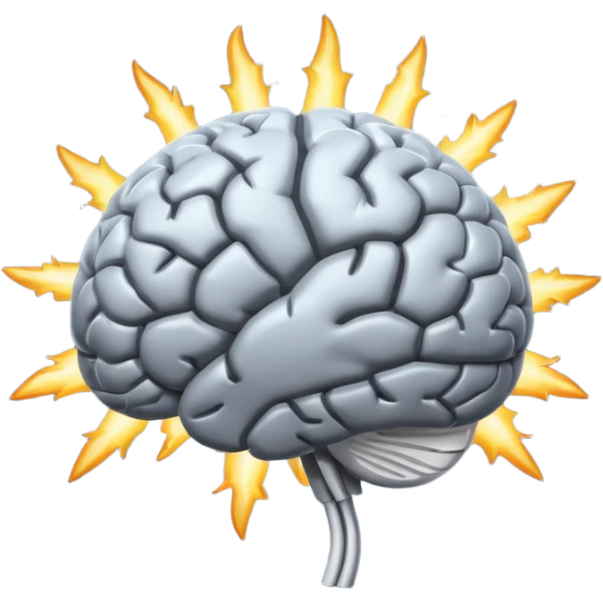 cartoon brain with a spark, representing a new idea emoji