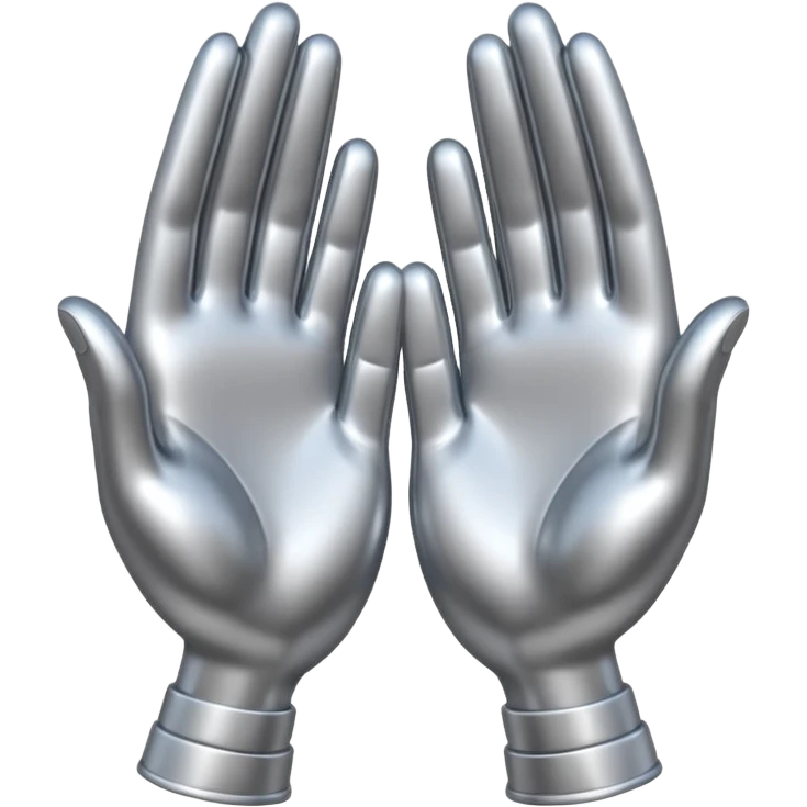 praying metallic hands, no gold emoji