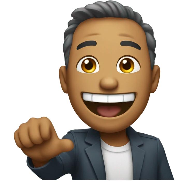 Laughing with hand in other hand emoji